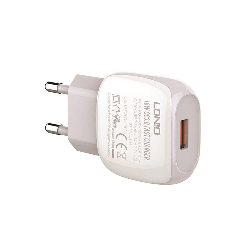 شارژر دیواری الدینیو مدل A1306Q همراه با کابل تبدیل USB-C شارژر دیواری الدینیو مدل A1306Q همراه با کابل تبدیل USB-C