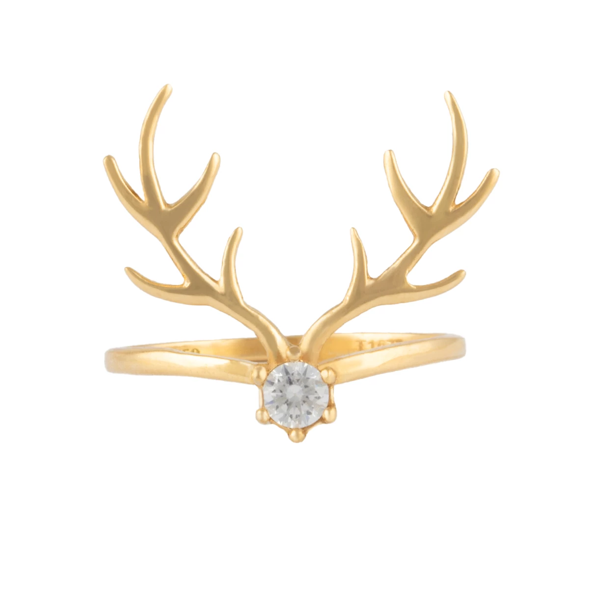 انگشتر طلای زنانه 18 عیار بان گالری مدل گوزن سنگی-1.83 انگشتر طلای زنانه 18 عیار بان گالری مدل گوزن سنگی-1.83