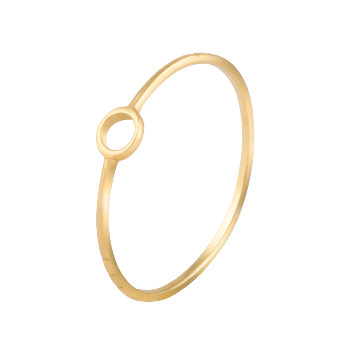 انگشتر طلای زنانه 18 عیار بان گالری مدل مینیمال دایره توخالی سه خط-0.53 انگشتر طلای زنانه 18 عیار بان گالری مدل مینیمال دایره توخالی سه خط-0.53