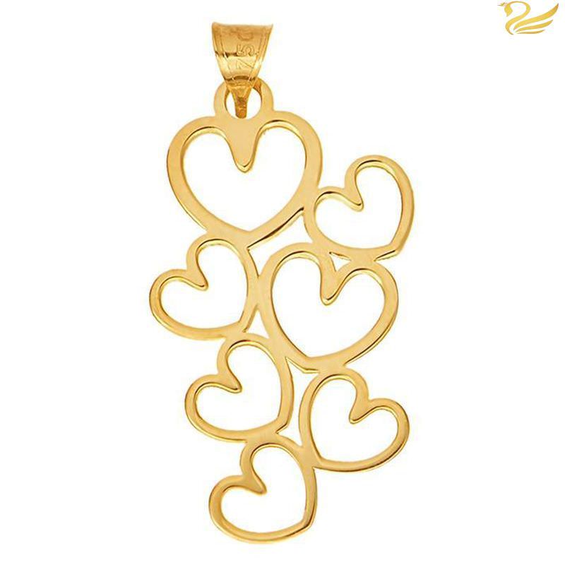 پلاک طلا 18عیار طرح هفت قلب پلاک طلا 18عیار طرح هفت قلب