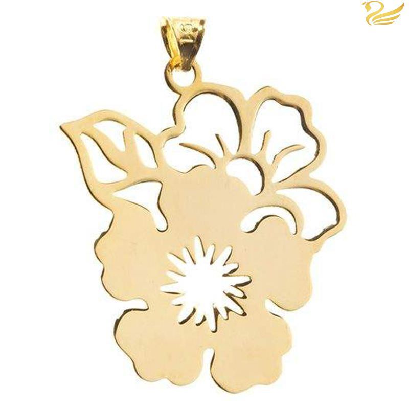 پلاک طلا 18عیار زنانه طرح دو گل پلاک طلا 18عیار زنانه طرح دو گل