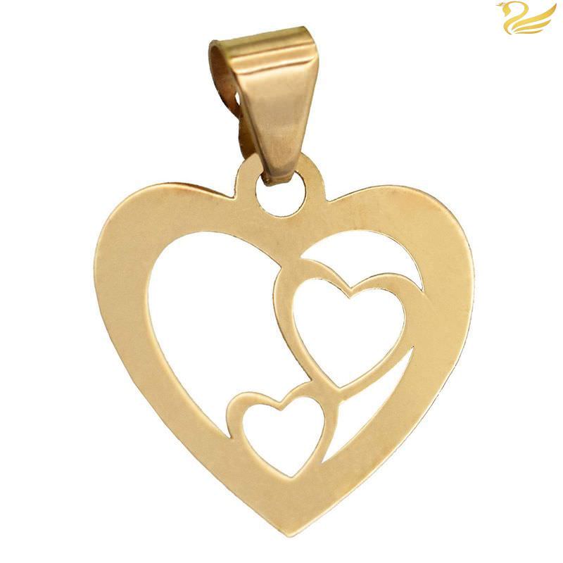 پلاک طلا 18عیار زنانه طرح قلب در قلب پلاک طلا 18عیار زنانه طرح قلب در قلب