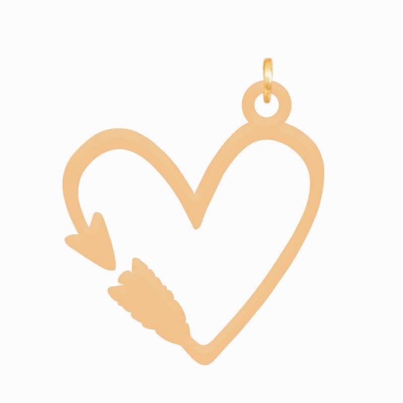 پلاک طلا 18عیار زنانه طرح قلب و تیر پلاک طلا 18عیار زنانه طرح قلب و تیر