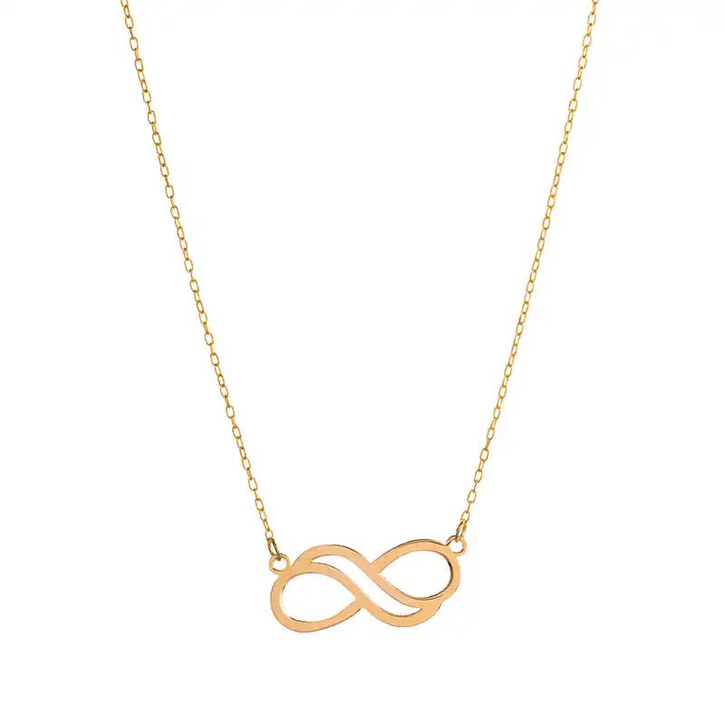 گردنبند طلا 18عیار طرح بی نهایت فاصله دار