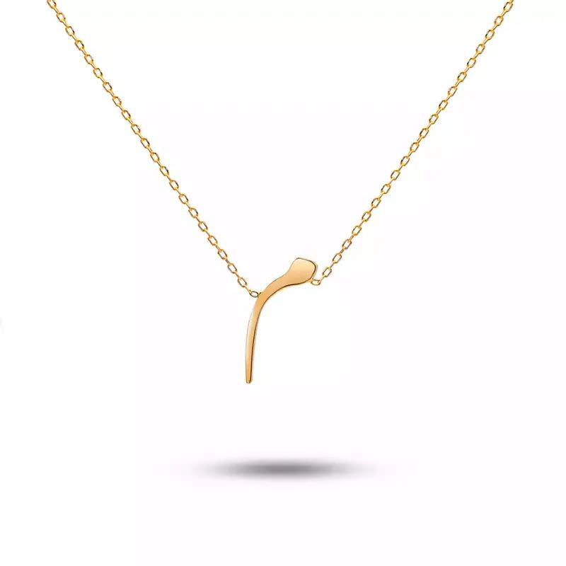 گردنبند طلا 18 عیار طرح حرف م گردنبند طلا 18 عیار طرح حرف م