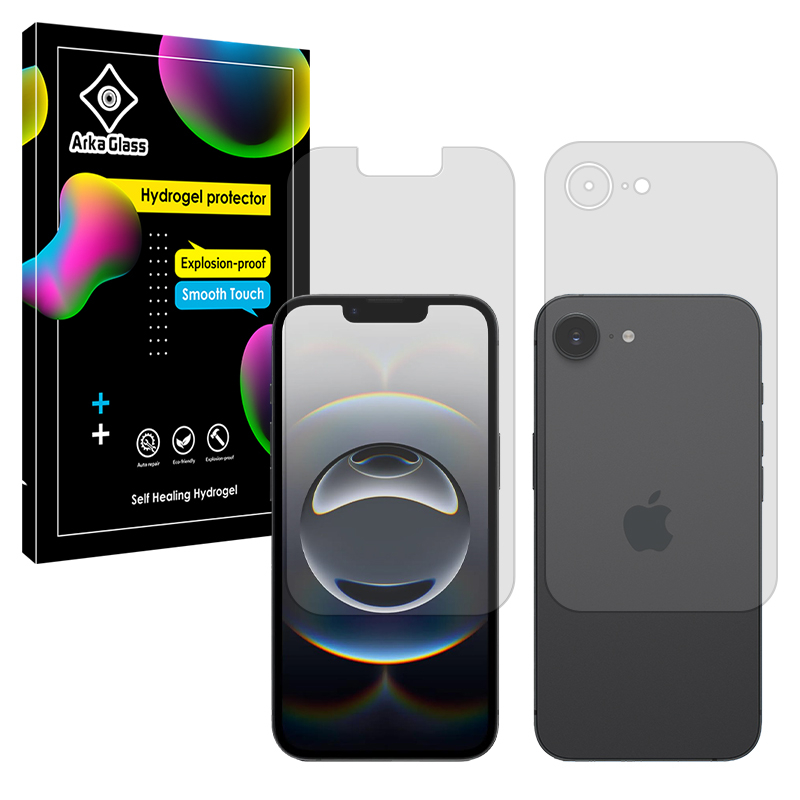 محافظ صفحه نمایش مات آرکا گلس مدل Tough مناسب برای گوشی موبایل اپل iPhone 16e به همراه محافظ پشت گوشی محافظ صفحه نمایش مات آرکا گلس مدل Tough مناسب برای گوشی موبایل اپل iPhone 16e به همراه محافظ پشت گوشی