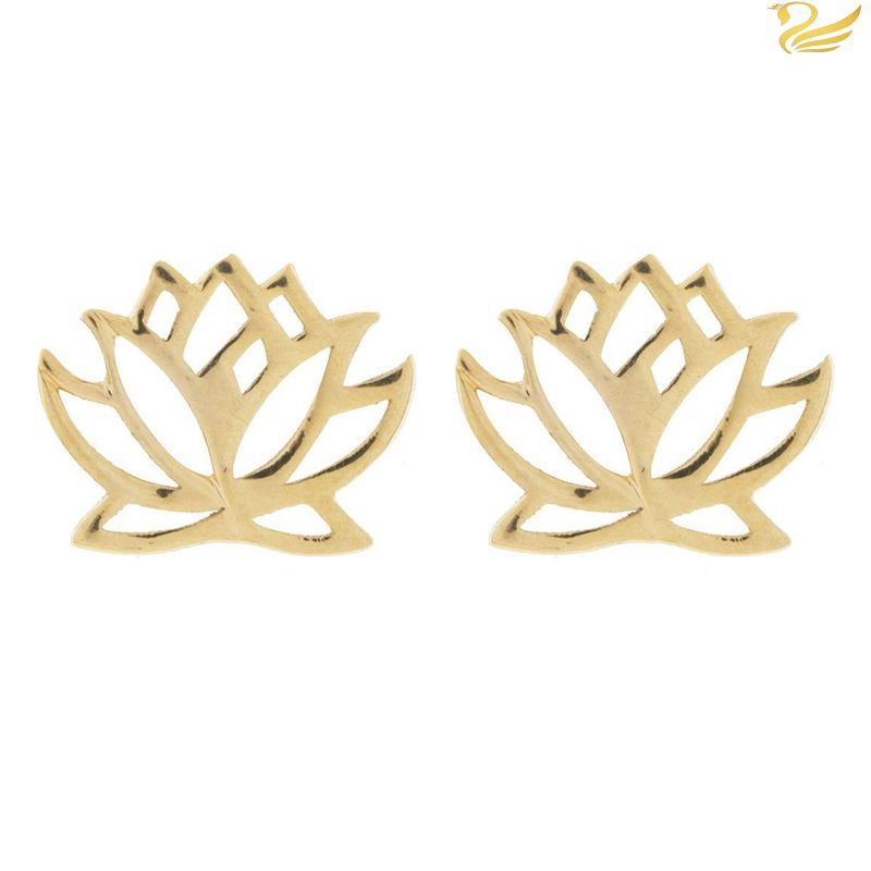 گوشواره طلا 18عیار طرح گل نیلوفر گوشواره طلا 18عیار طرح گل نیلوفر