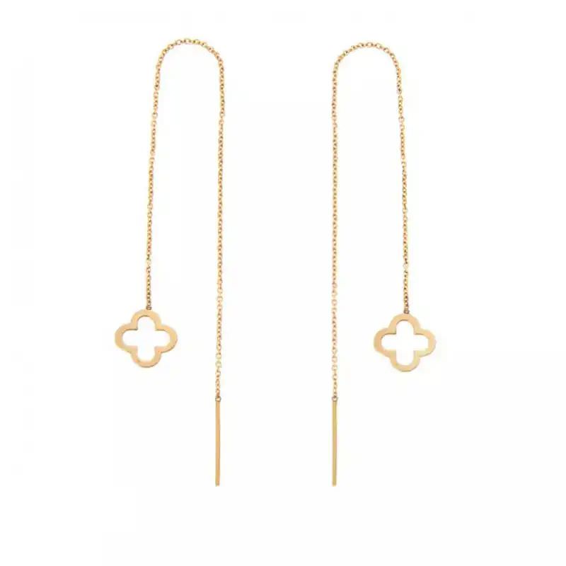 گوشواره بخیه ای طلا 18عیار بخیه ای ونکلیف خالی گوشواره بخیه ای طلا 18عیار بخیه ای ونکلیف خالی