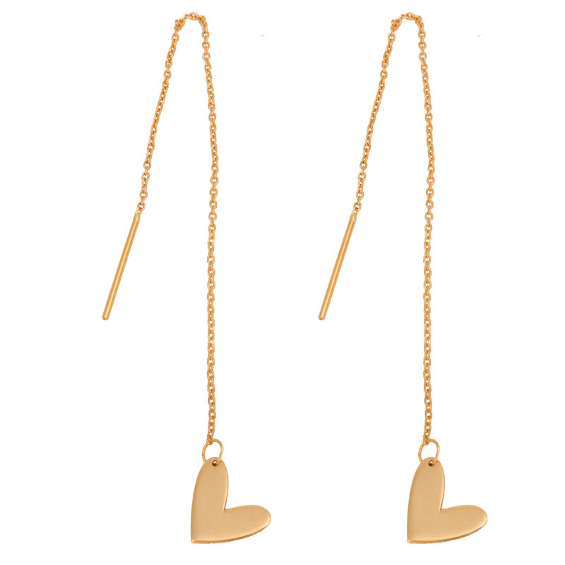 گوشواره بخیه ای طلا 18 عیار طرح قلب مینیمال گوشواره بخیه ای طلا 18 عیار طرح قلب مینیمال