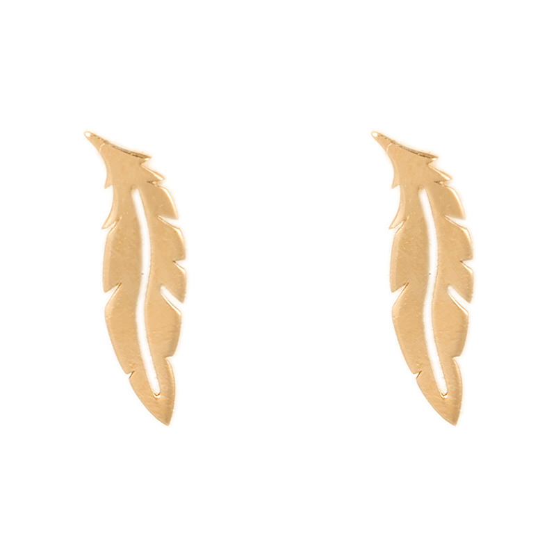 گوشواره طلا 18 عیار طرح پر قو