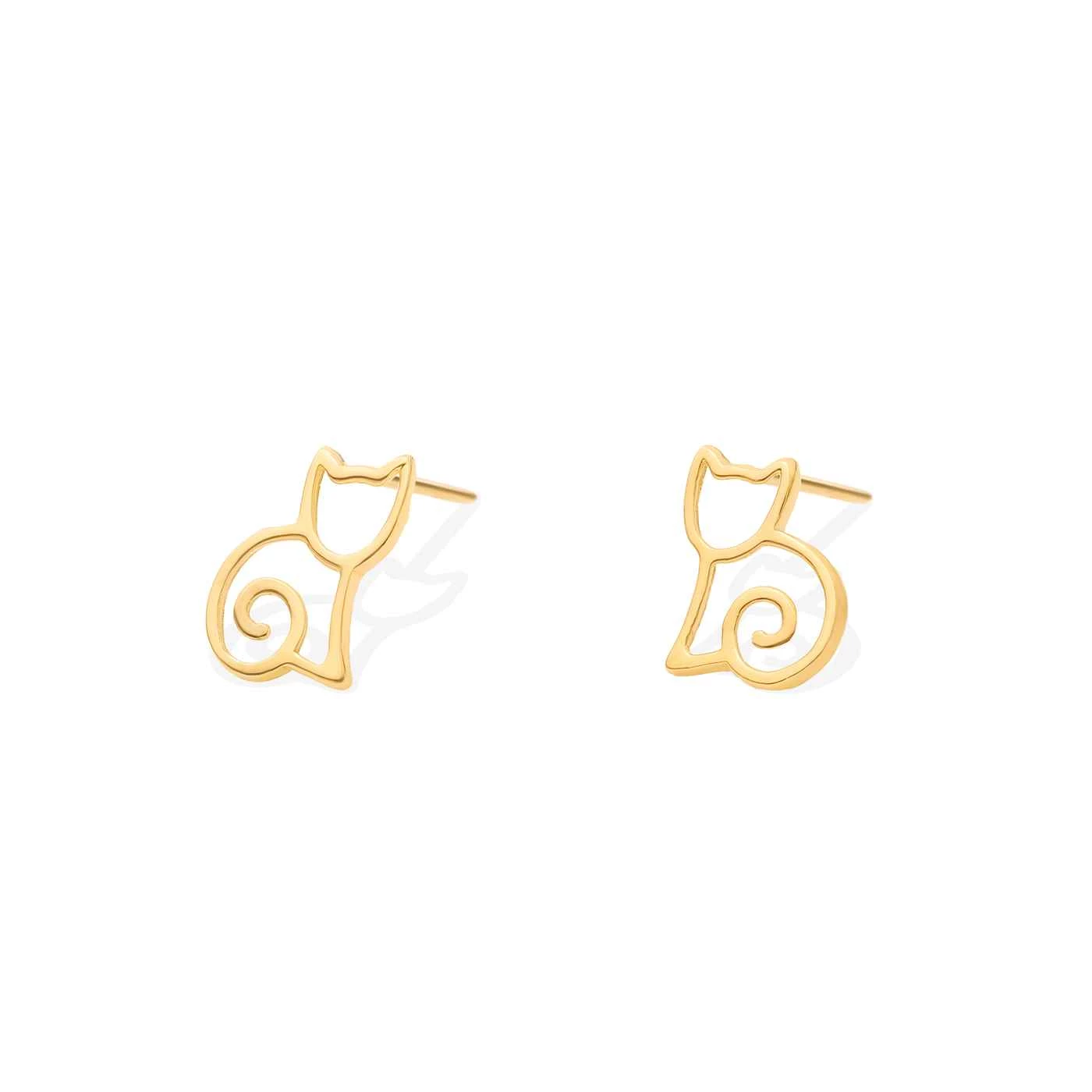 گوشواره طلا 18 عیار زنانه قو طلایی طرح گربه فرفری-0.35 گوشواره طلا 18 عیار زنانه قو طلایی طرح گربه فرفری-0.35