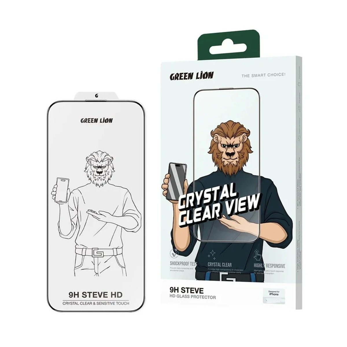 گلس گوشی اپل iPhone 16 گرین لاین مدل 9H Steve HD-مشکی گلس گوشی اپل iPhone 16 گرین لاین مدل 9H Steve HD-مشکی
