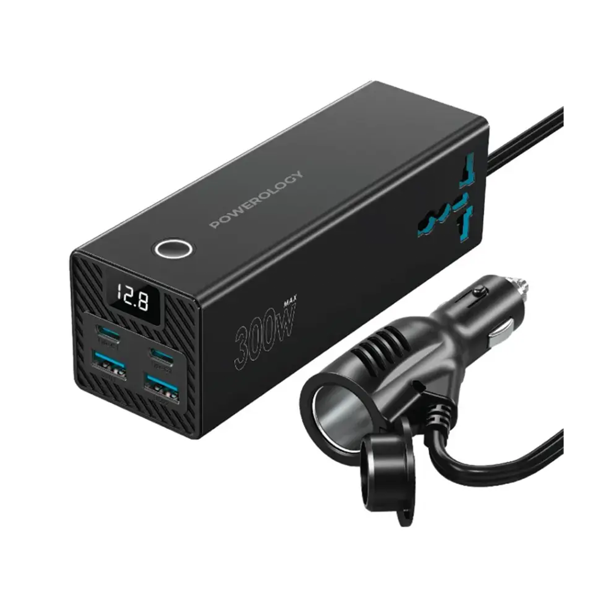 اینورتر فندکی خودرو 300 وات پاورولوژی مدل PWCUQC038 اینورتر فندکی خودرو 300 وات پاورولوژی مدل PWCUQC038