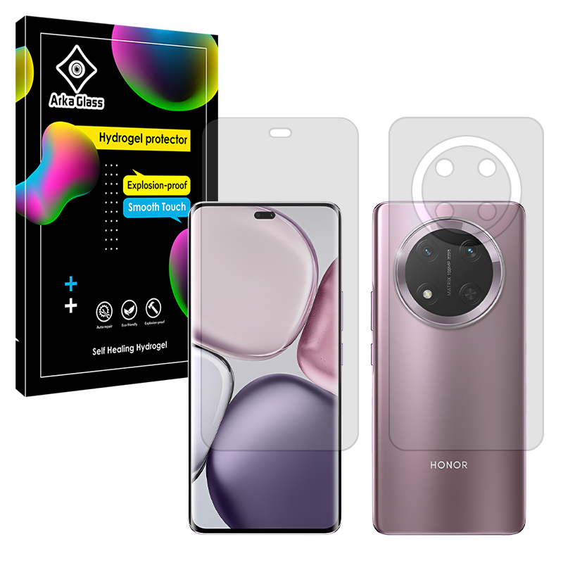 محافظ صفحه نمایش شفاف آرکا گلس مدل Tough مناسب برای گوشی موبایل آنر X9c به همراه محافظ پشت گوشی محافظ صفحه نمایش شفاف آرکا گلس مدل Tough مناسب برای گوشی موبایل آنر X9c به همراه محافظ پشت گوشی