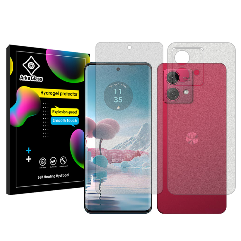 محافظ صفحه نمایش مات آرکا گلس مدل Tough مناسب برای گوشی موبایل موتورولا Moto G84 به همراه محافظ پشت گوشی محافظ صفحه نمایش مات آرکا گلس مدل Tough مناسب برای گوشی موبایل موتورولا Moto G84 به همراه محافظ پشت گوشی