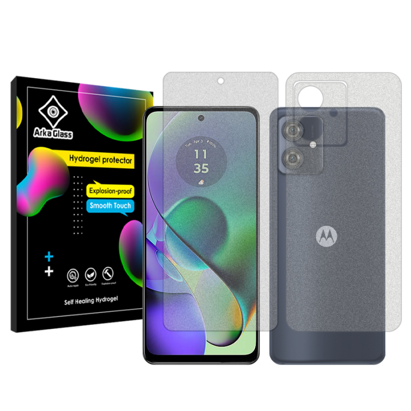 محافظ صفحه نمایش مات آرکا گلس مدل Tough مناسب برای گوشی موبایل موتورولا Moto G54 به همراه محافظ پشت گوشی محافظ صفحه نمایش مات آرکا گلس مدل Tough مناسب برای گوشی موبایل موتورولا Moto G54 به همراه محافظ پشت گوشی
