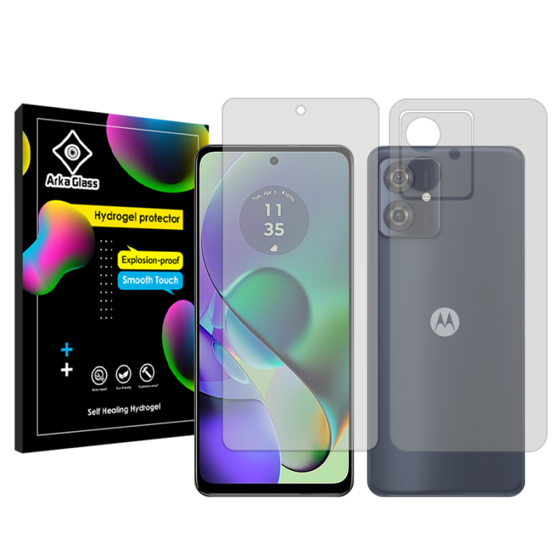 محافظ صفحه نمایش شفاف آرکا گلس مدل Tough مناسب برای گوشی موبایل موتورولا Moto G54 به همراه محافظ پشت گوشی محافظ صفحه نمایش شفاف آرکا گلس مدل Tough مناسب برای گوشی موبایل موتورولا Moto G54 به همراه محافظ پشت گوشی
