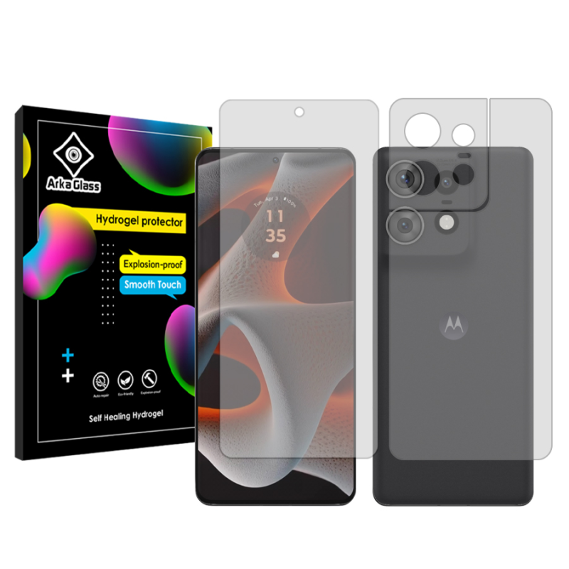 محافظ صفحه نمایش شفاف آرکا گلس مدل Tough مناسب برای گوشی موبایل موتورولا Edge 50 Pro به همراه محافظ پشت گوشی محافظ صفحه نمایش شفاف آرکا گلس مدل Tough مناسب برای گوشی موبایل موتورولا Edge 50 Pro به همراه محافظ پشت گوشی