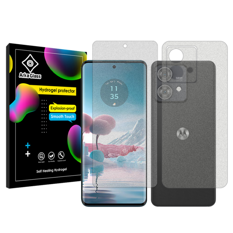 محافظ صفحه نمایش مات آرکا گلس مدل Tough مناسب برای گوشی موبایل موتورولا Edge 40 Neo به همراه محافظ پشت گوشی