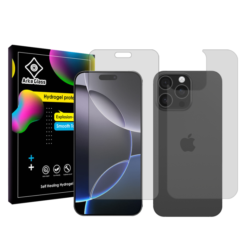 محافظ صفحه نمایش شفاف آرکا گلس مدل Tough مناسب برای گوشی موبایل اپل iPhone 16 Pro Max به همراه محافظ پشت گوشی محافظ صفحه نمایش شفاف آرکا گلس مدل Tough مناسب برای گوشی موبایل اپل iPhone 16 Pro Max به همراه محافظ پشت گوشی