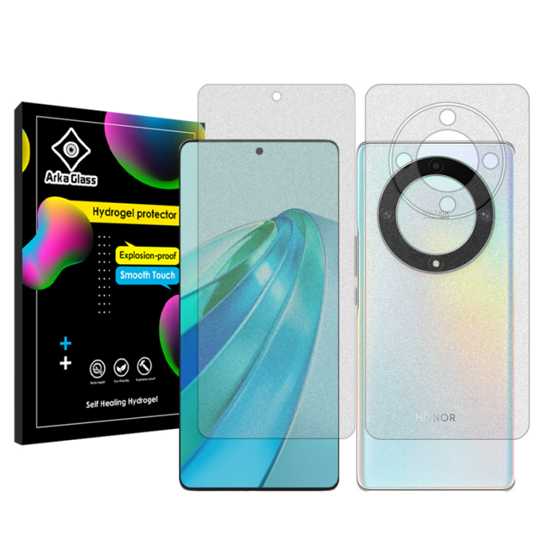 محافظ صفحه نمایش مات آرکا گلس مدل Tough مناسب برای گوشی موبایل آنر X9a  به همراه محافظ پشت گوشی محافظ صفحه نمایش مات آرکا گلس مدل Tough مناسب برای گوشی موبایل آنر X9a  به همراه محافظ پشت گوشی