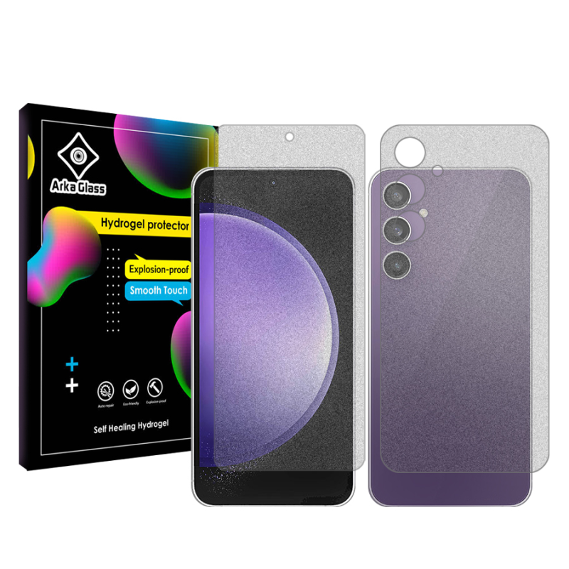 محافظ صفحه نمایش مات آرکا گلس مدل Tough مناسب برای گوشی موبایل سامسونگ Galaxy S23 FE به همراه محافظ پشت گوشی محافظ صفحه نمایش مات آرکا گلس مدل Tough مناسب برای گوشی موبایل سامسونگ Galaxy S23 FE به همراه محافظ پشت گوشی