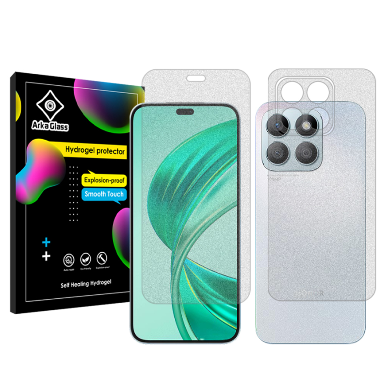 محافظ صفحه نمایش مات آرکا گلس مدل Tough مناسب برای گوشی موبایل آنر X8b  به همراه محافظ پشت گوشی محافظ صفحه نمایش مات آرکا گلس مدل Tough مناسب برای گوشی موبایل آنر X8b  به همراه محافظ پشت گوشی