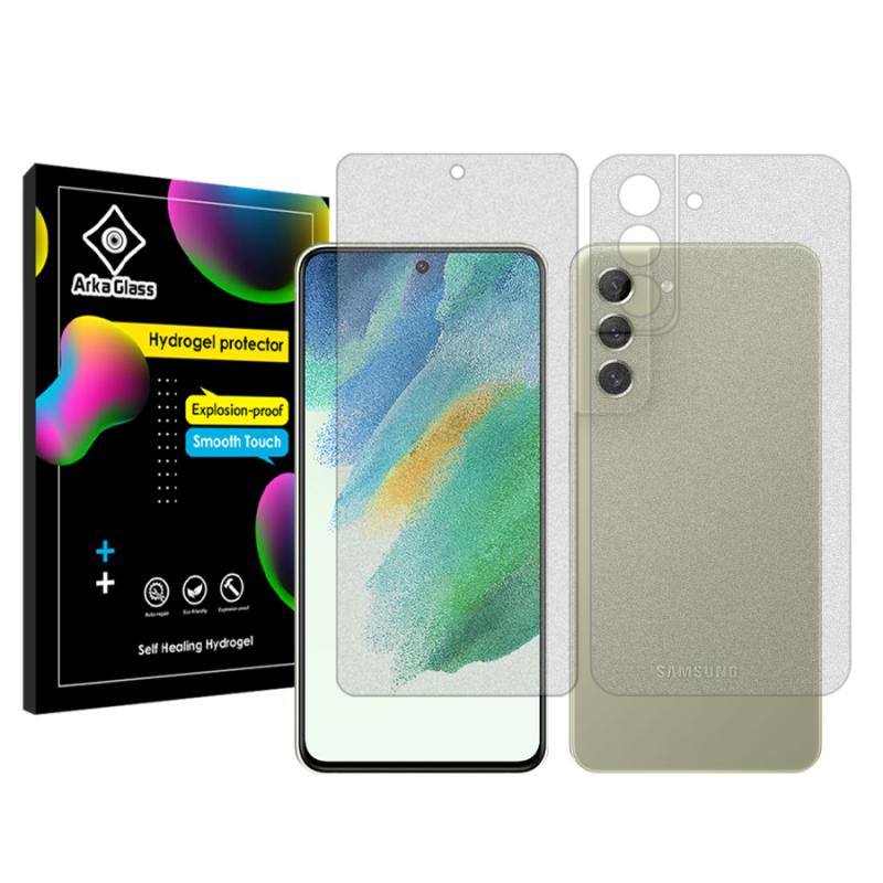 محافظ صفحه نمایش مات آرکا گلس مدل Tough مناسب برای گوشی موبایل سامسونگ Galaxy S21 FE 5G به همراه محافظ پشت گوشی محافظ صفحه نمایش مات آرکا گلس مدل Tough مناسب برای گوشی موبایل سامسونگ Galaxy S21 FE 5G به همراه محافظ پشت گوشی