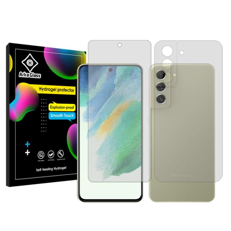 محافظ صفحه نمایش شفاف آرکا گلس مدل Tough مناسب برای گوشی موبایل سامسونگ Galaxy S21 FE 5G به همراه محافظ پشت گوشی محافظ صفحه نمایش شفاف آرکا گلس مدل Tough مناسب برای گوشی موبایل سامسونگ Galaxy S21 FE 5G به همراه محافظ پشت گوشی