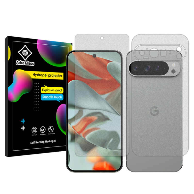 محافظ صفحه نمایش مات آرکا گلس مدل Tough مناسب برای گوشی موبایل گوگل Pixel 9 Pro XL  به همراه محافظ پشت گوشی محافظ صفحه نمایش مات آرکا گلس مدل Tough مناسب برای گوشی موبایل گوگل Pixel 9 Pro XL  به همراه محافظ پشت گوشی