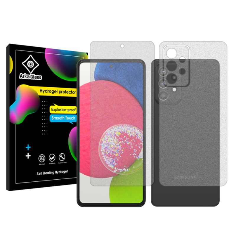 محافظ صفحه نمایش مات آرکا گلس مدل Tough مناسب برای گوشی موبایل سامسونگ Galaxy A52s 5G به همراه محافظ پشت گوشی محافظ صفحه نمایش مات آرکا گلس مدل Tough مناسب برای گوشی موبایل سامسونگ Galaxy A52s 5G به همراه محافظ پشت گوشی