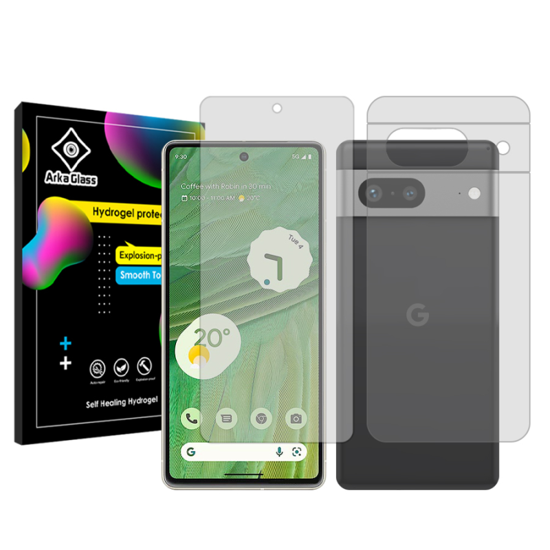محافظ صفحه نمایش شفاف آرکا گلس مدل Tough مناسب برای گوشی موبایل گوگل Pixel 7 به همراه محافظ پشت گوشی محافظ صفحه نمایش شفاف آرکا گلس مدل Tough مناسب برای گوشی موبایل گوگل Pixel 7 به همراه محافظ پشت گوشی