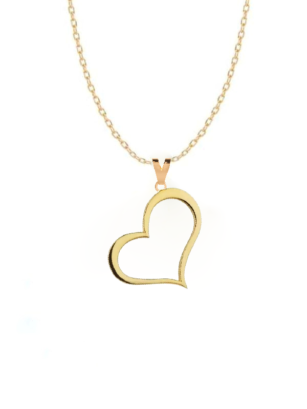 گردنبند طلا 18 عیار اپال گلد مدل قلب لیزری توخالی گردنبند طلا 18 عیار اپال گلد مدل قلب لیزری توخالی