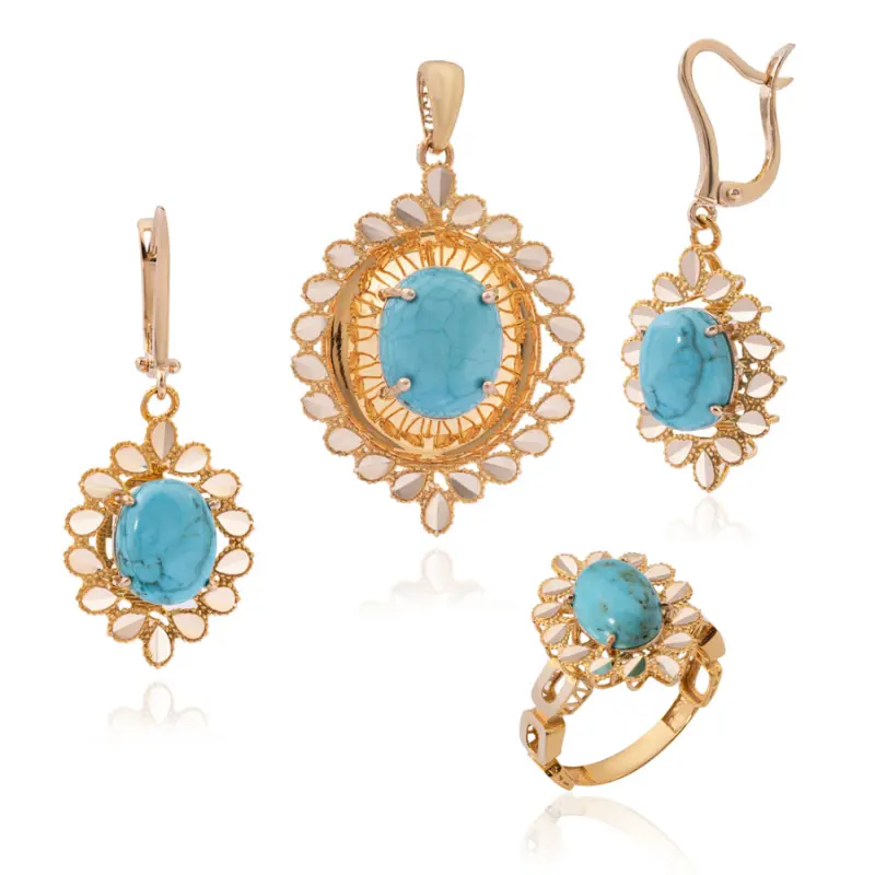 سرویس طلا زنانه 18عیار داریم گلد مدل عقیق سرویس طلا زنانه 18عیار داریم گلد مدل عقیق