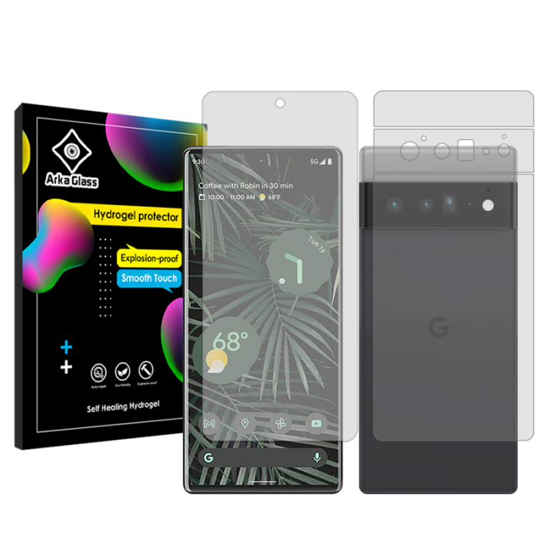 محافظ صفحه نمایش شفاف آرکا گلس مدل Tough مناسب برای گوشی موبایل گوگل Pixel 6 Pro به همراه محافظ پشت گوشی محافظ صفحه نمایش شفاف آرکا گلس مدل Tough مناسب برای گوشی موبایل گوگل Pixel 6 Pro به همراه محافظ پشت گوشی