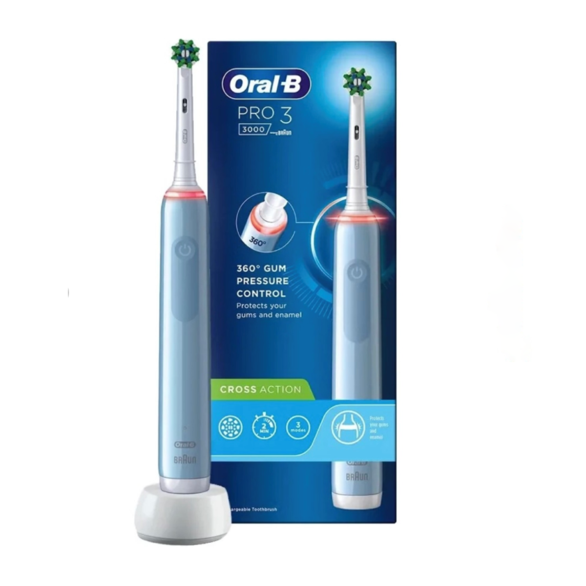 مسواک برقی اورال بی مدل Pro 3 3000 Pure-آبی مسواک برقی اورال بی مدل Pro 3 3000 Pure-آبی