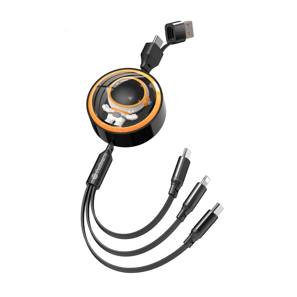 کابل لایتنینگ / تایپ سی / micro-USB پرووان مدل PCC128R طول 1.2 متر-مشکی کابل لایتنینگ / تایپ سی / micro-USB پرووان مدل PCC128R طول 1.2 متر-مشکی