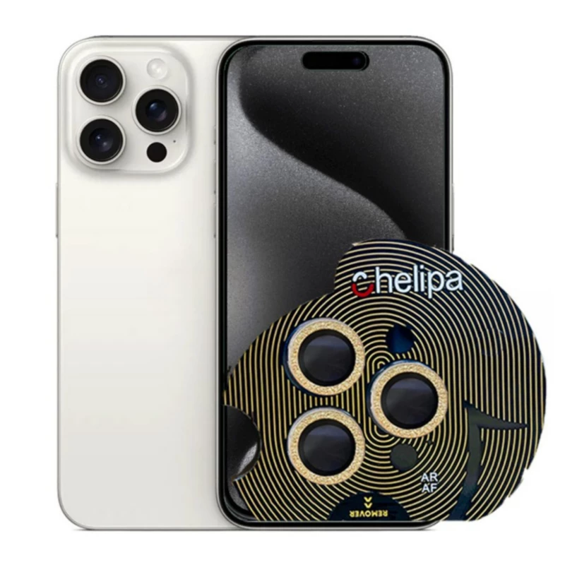 محافظ لنز دوربین گوشی اپل iPhone 15 Pro چلیپا مدل shine-طلایی محافظ لنز دوربین گوشی اپل iPhone 15 Pro چلیپا مدل shine-طلایی