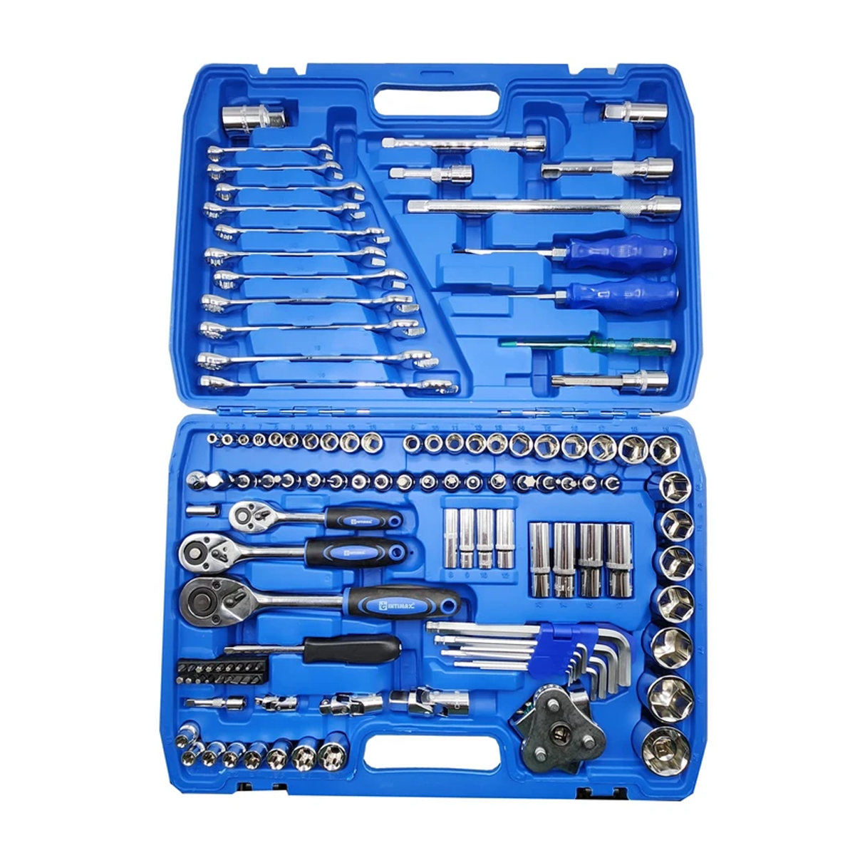 مجموعه 121 عددی آچار بکس و سری آچار صنعتی اینتیمکث مدل 1420-آبی مجموعه 121 عددی آچار بکس و سری آچار صنعتی اینتیمکث مدل 1420-آبی