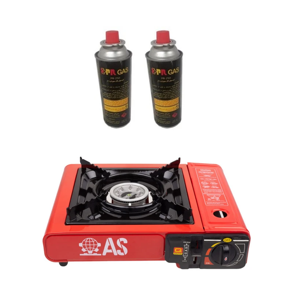 اجاق سفری مدل AS به همراه دو عدد کپسول گاز سفری اجاق سفری مدل AS به همراه دو عدد کپسول گاز سفری