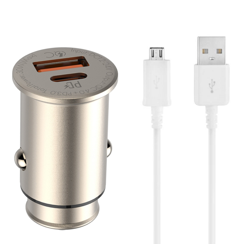 شارژر فندکی الدینیو مدل C506Q به همراه کابل تبدیل microUSB شارژر فندکی الدینیو مدل C506Q به همراه کابل تبدیل microUSB