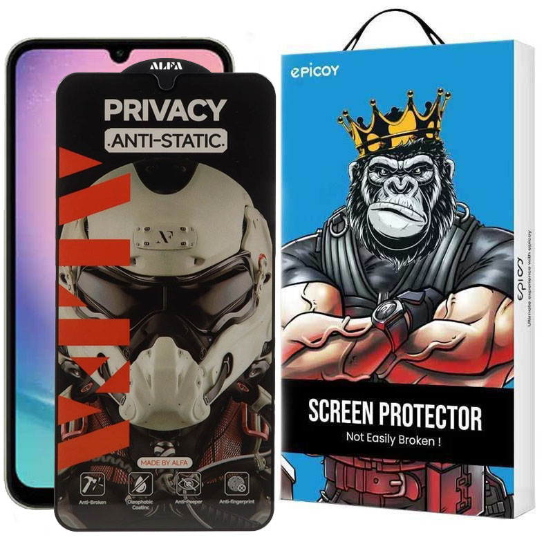 محافظ صفحه نمایش حریم شخصی گوشی سامسونگ Galaxy A25 اپیکوی مدل Alpha  محافظ صفحه نمایش حریم شخصی گوشی سامسونگ Galaxy A25 اپیکوی مدل Alpha