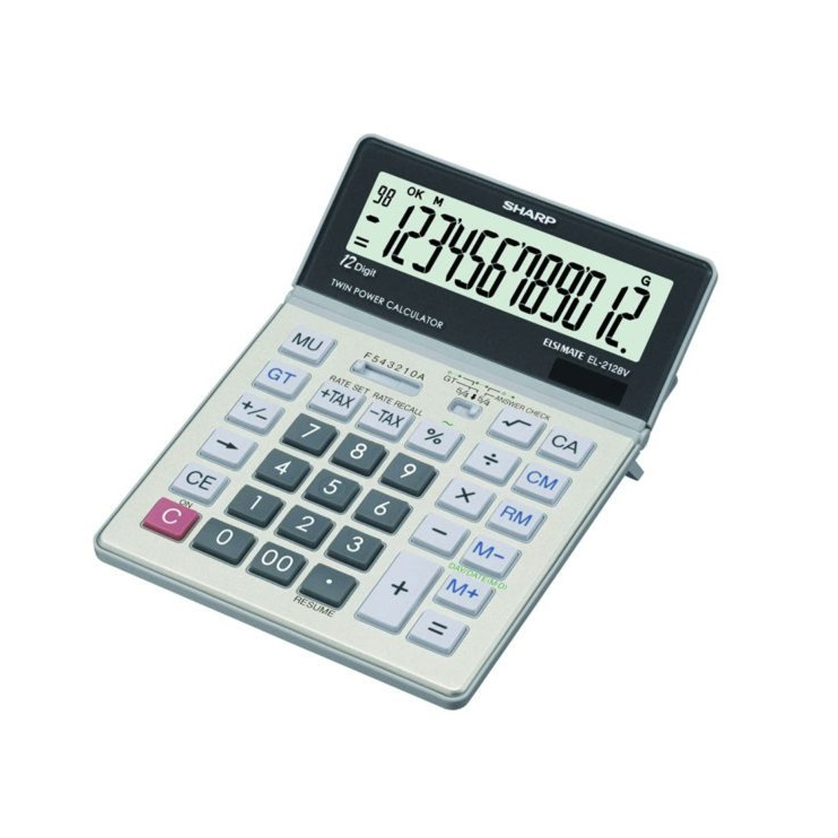 ماشین حساب شارپ مدل EL-2128V-سفید ماشین حساب شارپ مدل EL-2128V-سفید