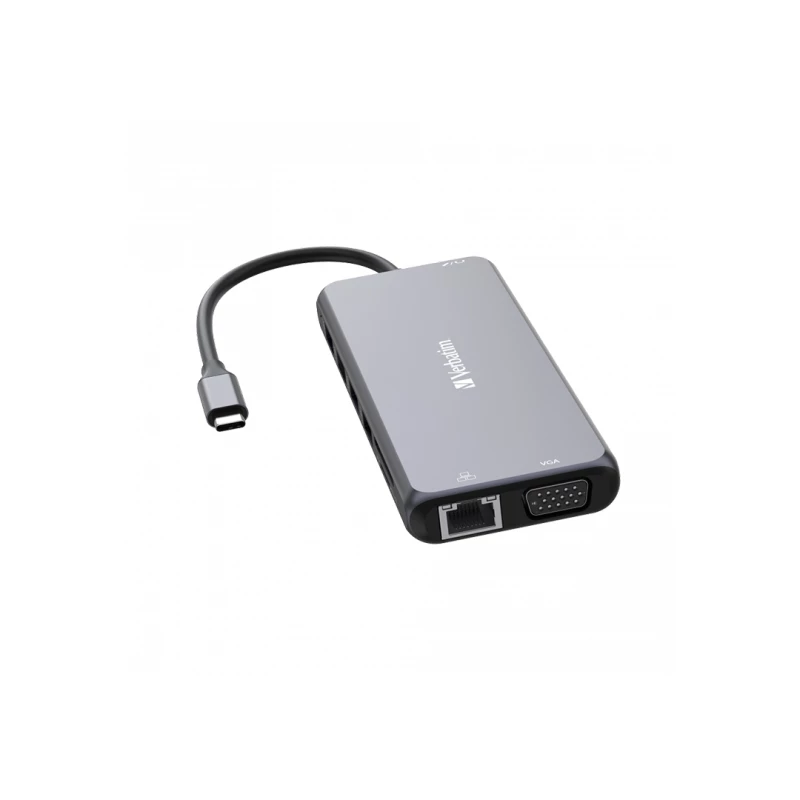 هاب 14 پورت USB-C ورباتیم مدل CMH-14-نقرهای هاب 14 پورت USB-C ورباتیم مدل CMH-14-نقرهای