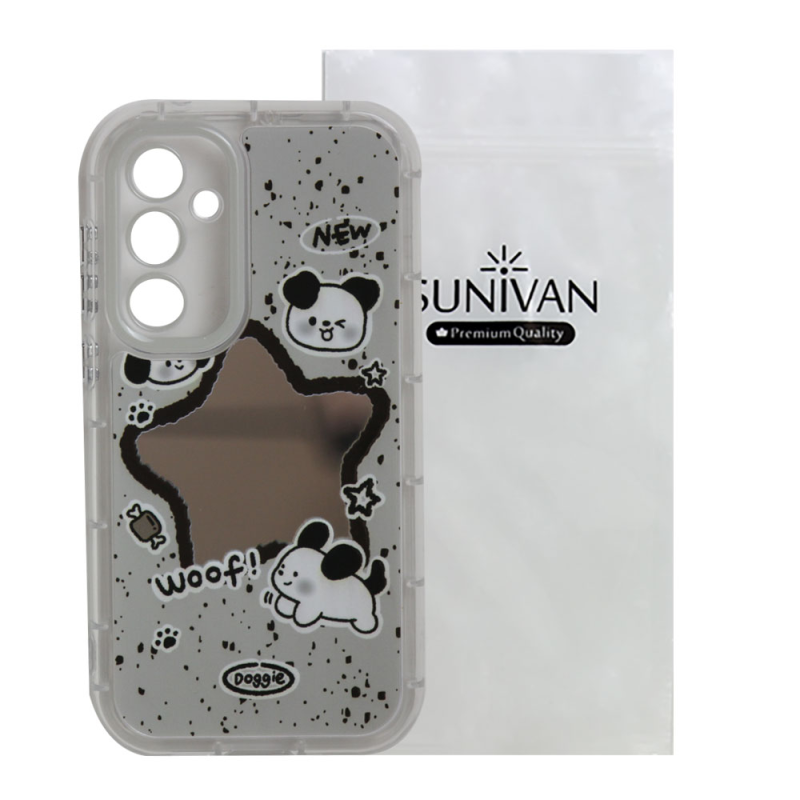 کاور سانیوان مدل آینه ای طرح فانتزی سگ مناسب برای گوشی موبایل سامسونگ Galaxy A55 کاور سانیوان مدل آینه ای طرح فانتزی سگ مناسب برای گوشی موبایل سامسونگ Galaxy A55