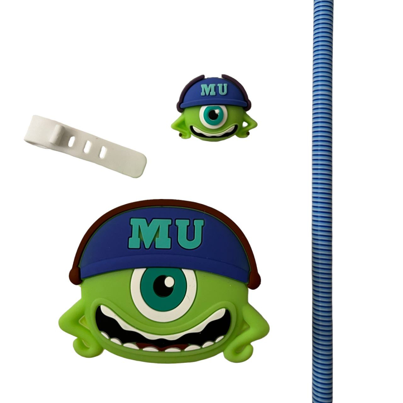 محافظ کابل طرح مایک مدل Silicon  به همراه محافظ شارژ دیواری  مجموعه 4 عددی محافظ کابل طرح مایک مدل Silicon  به همراه محافظ شارژ دیواری  مجموعه 4 عددی