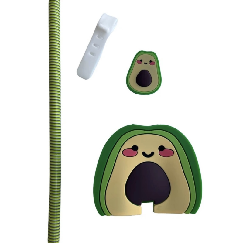 محافظ کابل و شارژر دیواری مدل آووکادو Avocado مجموعه 4 عددی محافظ کابل و شارژر دیواری مدل آووکادو Avocado مجموعه 4 عددی