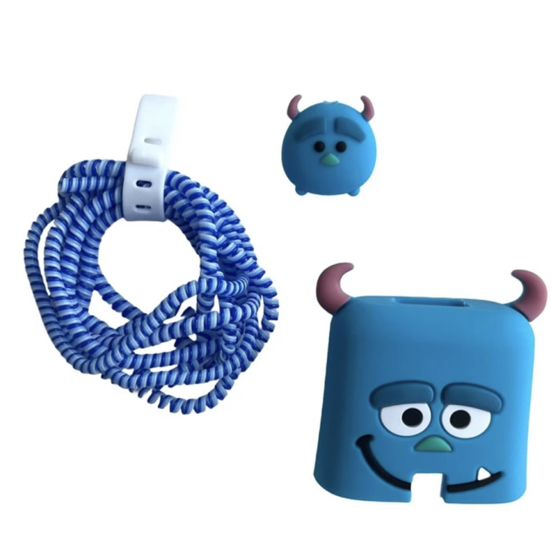 محافظ کابل طرح سالیوان به همراه محافظ شارژر دیواری مجموعه 4 عددی محافظ کابل طرح سالیوان به همراه محافظ شارژر دیواری مجموعه 4 عددی