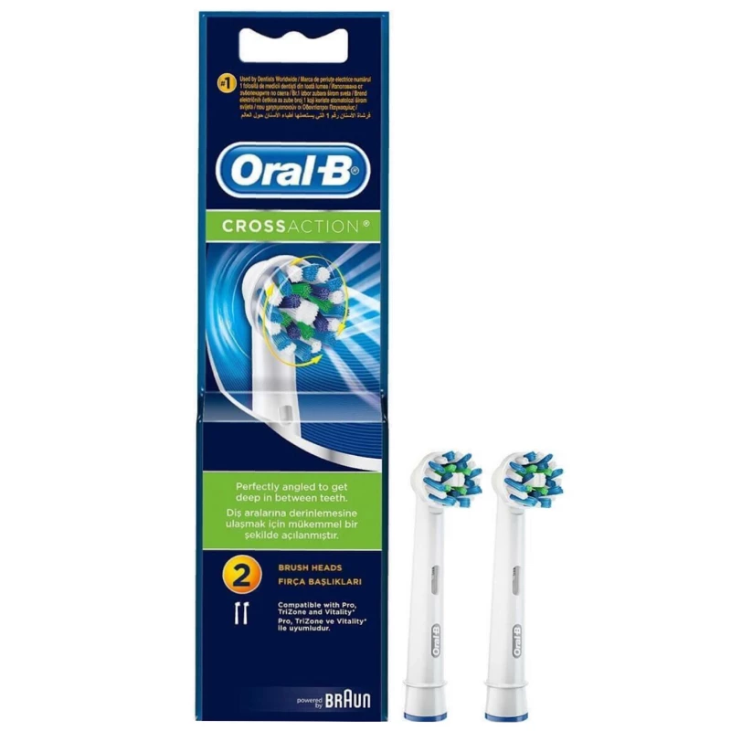 سری مسواک برقی اورال-بی مدل EB50 CROSS ACTION بسته 2 عددی-مشکی