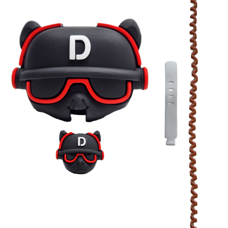 محافظ کابل مدل فانتزی طرح سگ به همراه محافظ شارژ دیواری مجموعه 4 عددی